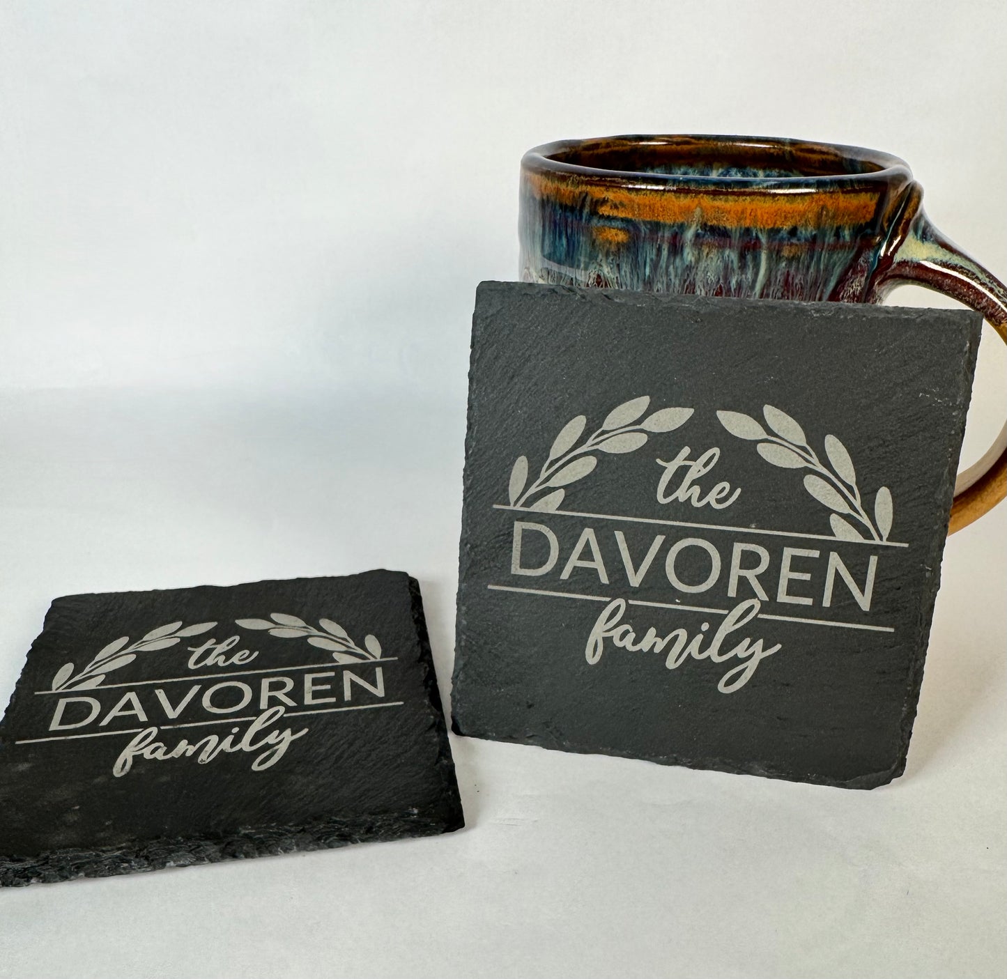 Personalized Slate Coaster – Add Your Family Name