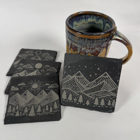 Wilderness Horizon Engraved Coasters - Set of 4